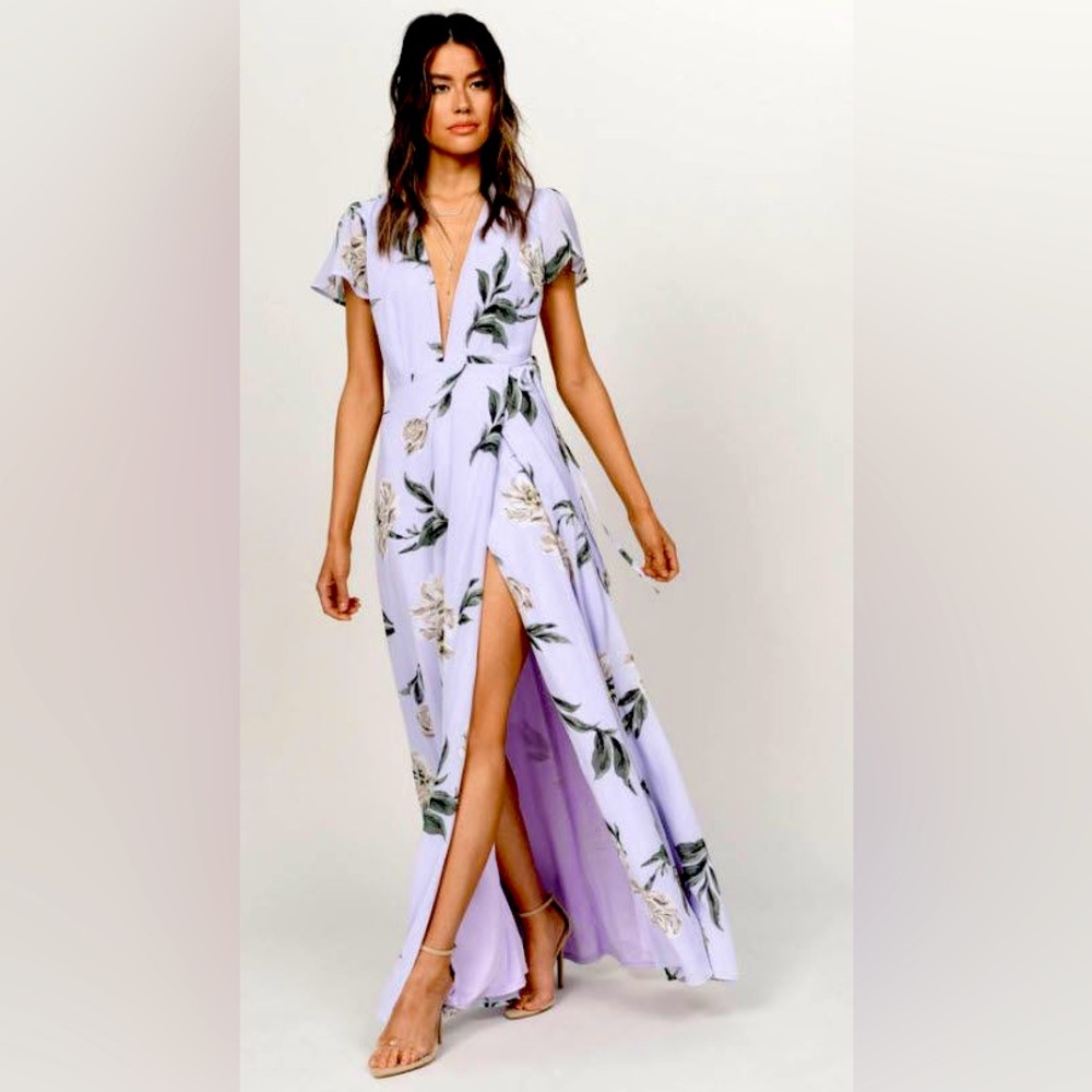 Light purple floral Tobi maxi wrap dress